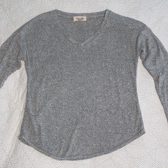 No Frills Los Angeles Ribbed V-Neck Sweater Small - Picture 2 of 4